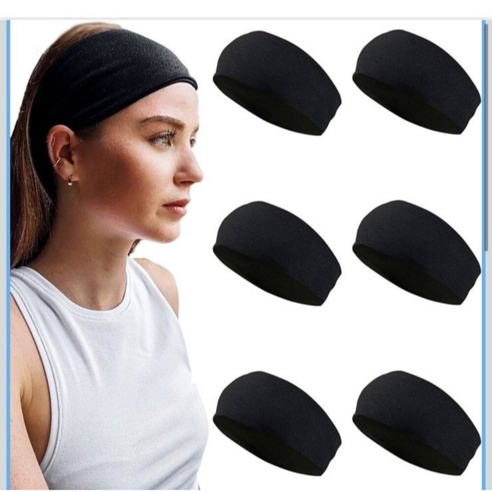 Solid Headband for All Hair Types – 6 Pack Wide Headbands for in Soft Stretch...